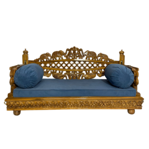 Wooden Reversible Elephant Carving Swing – Handcrafted Teak Jhula